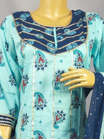 2 Tone Printed Kurti with Sharara & matching Duptta